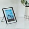 Modern Metal Floating Tabletop Photo Picture Frame with Glass Cover and Easel Stand